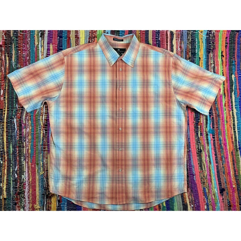 Consensus Sportswear Button Up Shirt Mens XL  Wrinkle/Stain Resistant Plaid